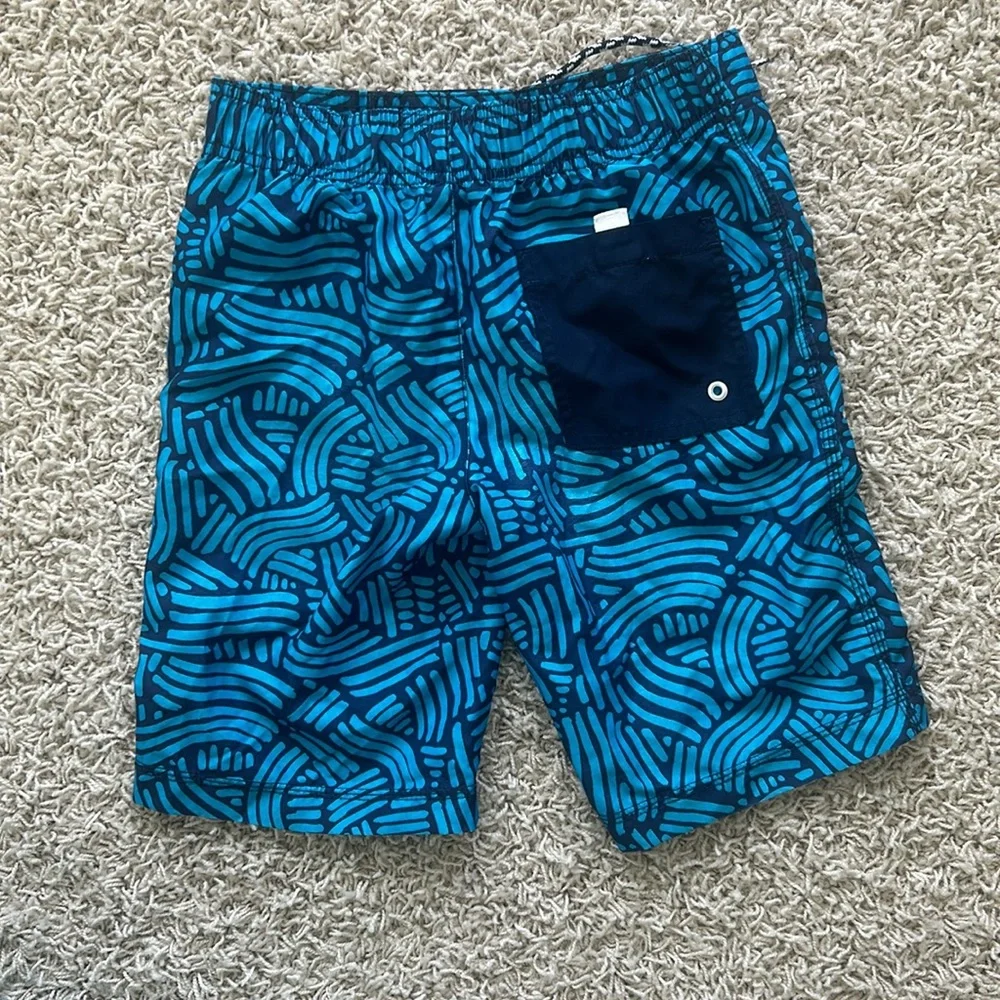 Gymboree Boys Medium (7-8) Blue Swim Trunks